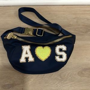 Stony clover navy nylon bum bag